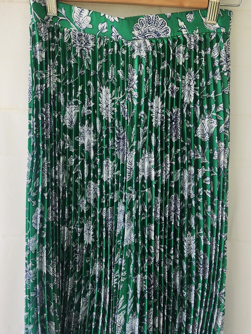 J. Crew Green Floral Pleated Midi Skirt - Picture 10 of 11